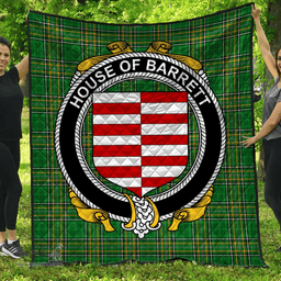 Scottish House Of Barrett Irish Coat of Arms Family Crest Quilt Irish National Tartan Irish County Quilts