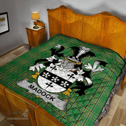 Scottish Madock Or Maddox Irish Coat of Arms Family Crest Quilt Irish National Tartan Irish County Quilts