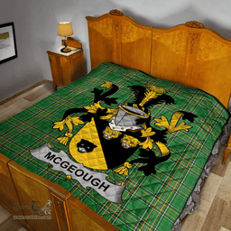 Scottish Mcgeough Or Mcgough Irish Coat of Arms Family Crest Quilt Irish National Tartan Irish County Quilts