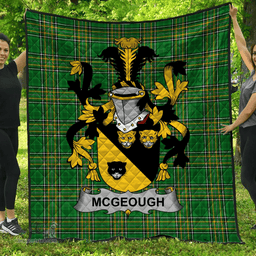 Scottish Mcgeough Or Mcgough Irish Coat of Arms Family Crest Quilt Irish National Tartan Irish County Quilts