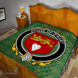 Scottish House Of O'Hart Irish Coat of Arms Family Crest Quilt Irish National Tartan Irish County Quilts