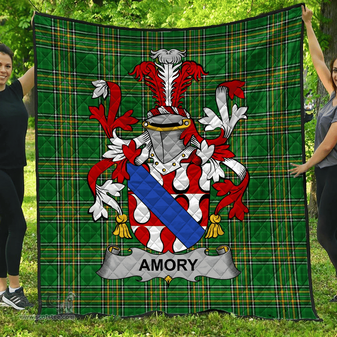 Scottish Amory Irish Coat of Arms Family Crest Quilt Irish National Tartan Irish County Quilts