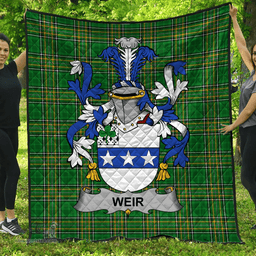 Scottish Weir Or Mcweir Irish Coat of Arms Family Crest Quilt Irish National Tartan Irish County Quilts