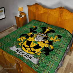 Scottish Hickson Irish Coat of Arms Family Crest Quilt Irish National Tartan Irish County Quilts
