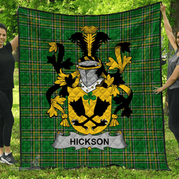 Scottish Hickson Irish Coat of Arms Family Crest Quilt Irish National Tartan Irish County Quilts