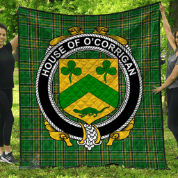 Scottish House Of O'Corrigan Irish Coat of Arms Family Crest Quilt Irish National Tartan Irish County Quilts
