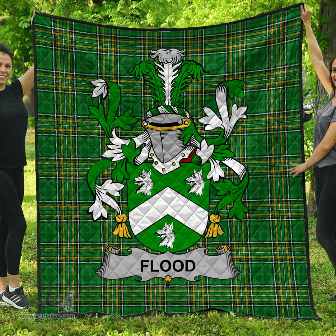 Scottish Flood Irish Coat of Arms Family Crest Quilt Irish National Tartan Irish County Quilts