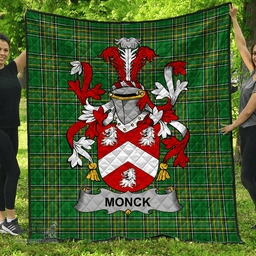 Scottish Monck Or Moncke Irish Coat of Arms Family Crest Quilt Irish National Tartan Irish County Quilts