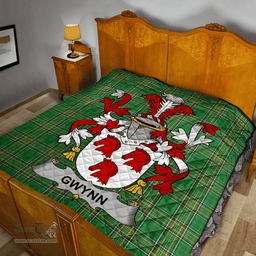 Scottish Gwynn Irish Coat of Arms Family Crest Quilt Irish National Tartan Irish County Quilts