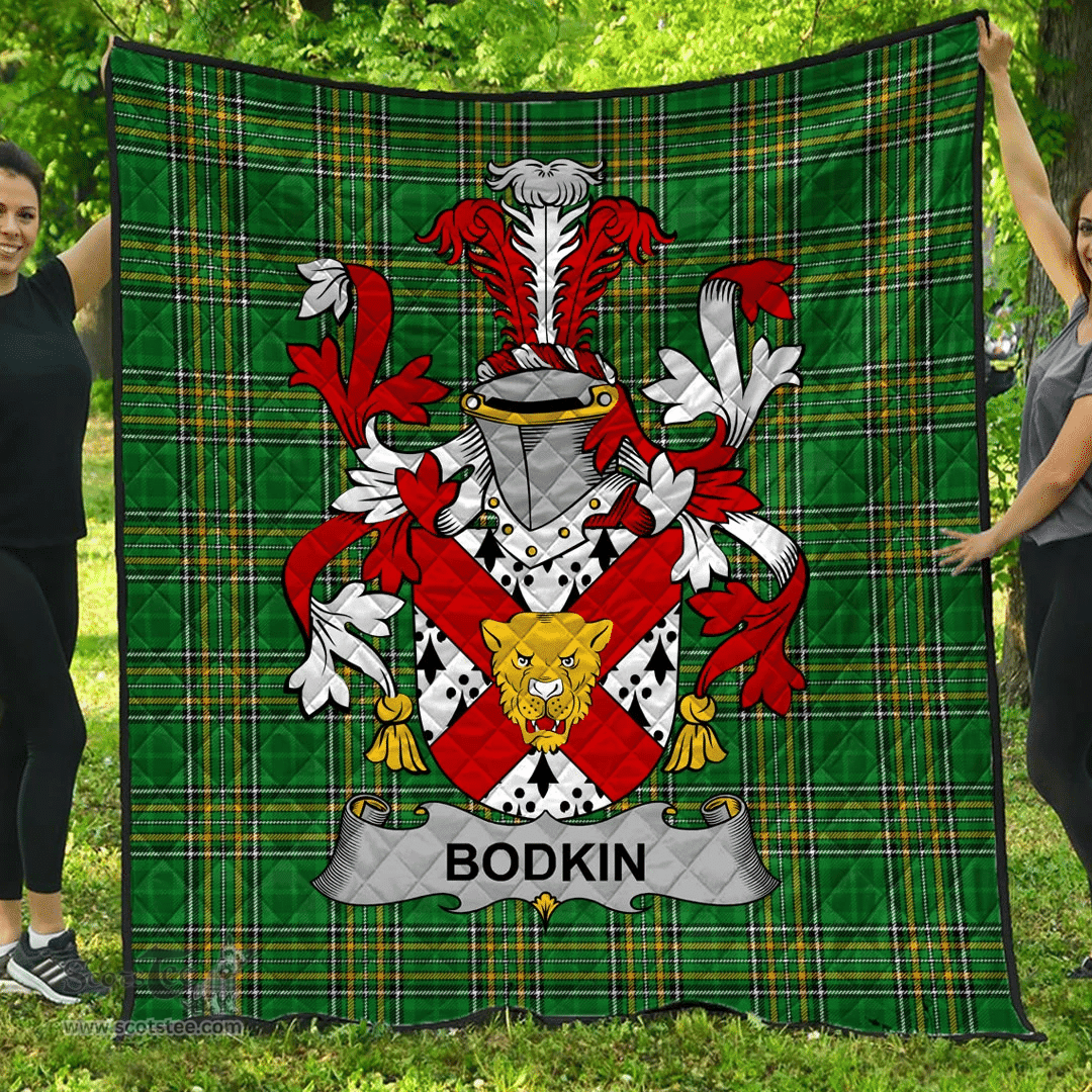 Scottish Bodkin Irish Coat of Arms Family Crest Quilt Irish National Tartan Irish County Quilts