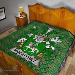 Scottish Mccaffrey Irish Coat of Arms Family Crest Quilt Irish National Tartan Irish County Quilts
