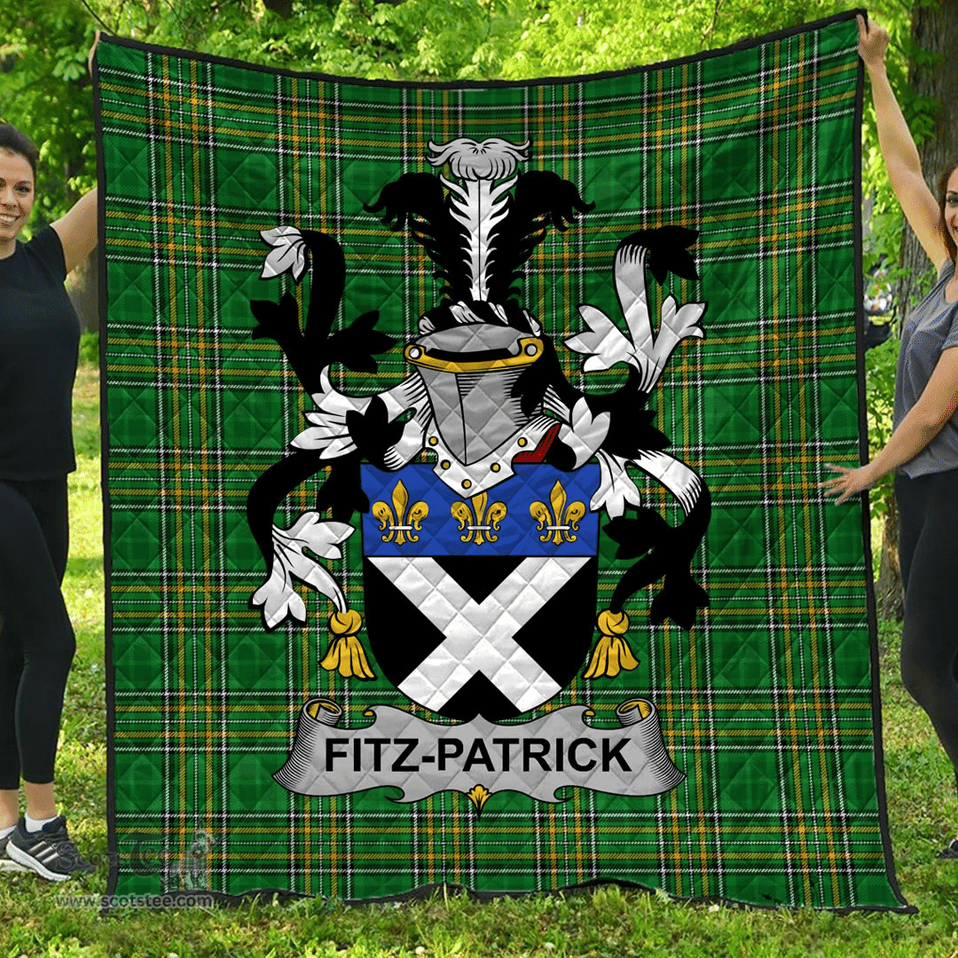 Scottish Fitz-Patrick Irish Coat of Arms Family Crest Quilt Irish National Tartan Irish County Quilts