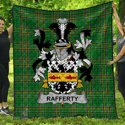 Scottish Rafferty Or O'Rafferty Irish Coat of Arms Family Crest Quilt Irish National Tartan Irish County Quilts