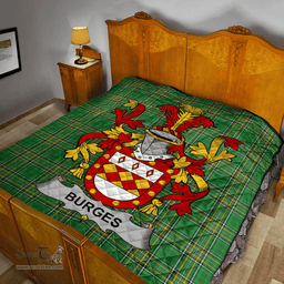 Scottish Burges Irish Coat of Arms Family Crest Quilt Irish National Tartan Irish County Quilts