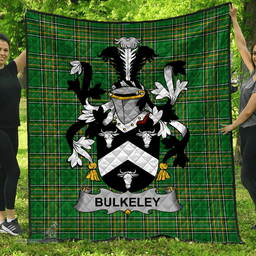 Scottish Bulkeley Irish Coat of Arms Family Crest Quilt Irish National Tartan Irish County Quilts