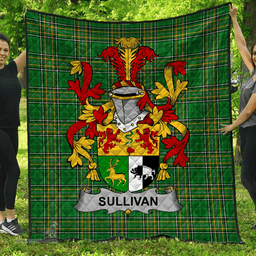 Scottish Sullivan Or O'Sullivan (Beare) Irish Coat of Arms Family Crest Quilt Irish National Tartan Irish County Quilts
