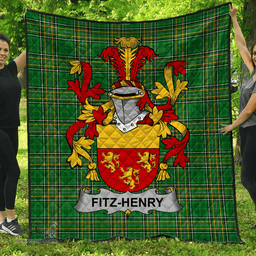 Scottish Fitz-Henry Irish Coat of Arms Family Crest Quilt Irish National Tartan Irish County Quilts