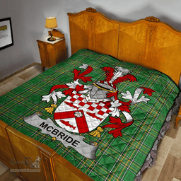 Scottish Mcbride Or Macbride Irish Coat of Arms Family Crest Quilt Irish National Tartan Irish County Quilts