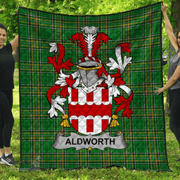 Scottish Aldworth Irish Coat of Arms Family Crest Quilt Irish National Tartan Irish County Quilts