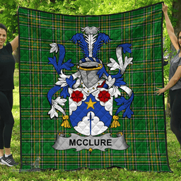 Scottish Mcclure Irish Coat of Arms Family Crest Quilt Irish National Tartan Irish County Quilts