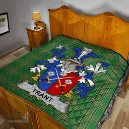 Scottish Trant Or Trent Irish Coat of Arms Family Crest Quilt Irish National Tartan Irish County Quilts