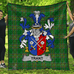 Scottish Trant Or Trent Irish Coat of Arms Family Crest Quilt Irish National Tartan Irish County Quilts