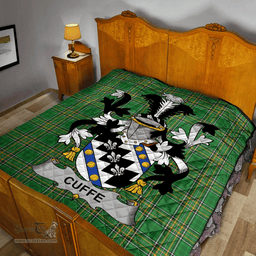 Scottish Cuffe Irish Coat of Arms Family Crest Quilt Irish National Tartan Irish County Quilts