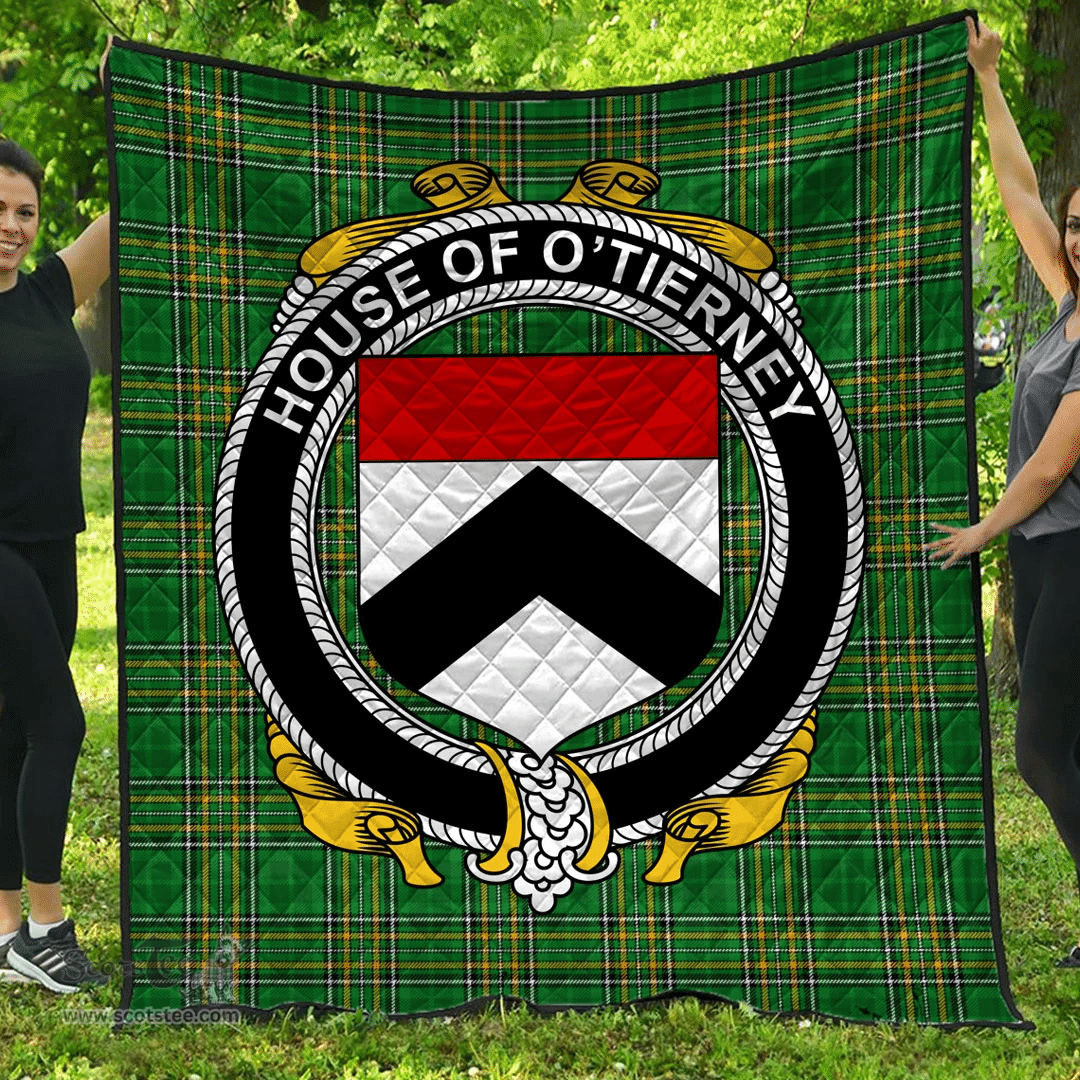 Scottish House Of O'Tierney Irish Coat of Arms Family Crest Quilt Irish National Tartan Irish County Quilts