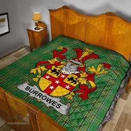 Scottish Burrowes Irish Coat of Arms Family Crest Quilt Irish National Tartan Irish County Quilts
