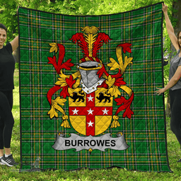 Scottish Burrowes Irish Coat of Arms Family Crest Quilt Irish National Tartan Irish County Quilts