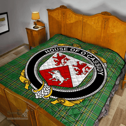 Scottish House Of O'Cassidy Irish Coat of Arms Family Crest Quilt Irish National Tartan Irish County Quilts