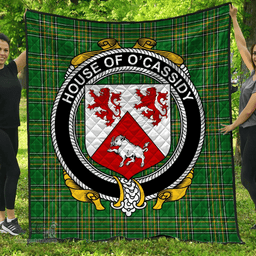 Scottish House Of O'Cassidy Irish Coat of Arms Family Crest Quilt Irish National Tartan Irish County Quilts