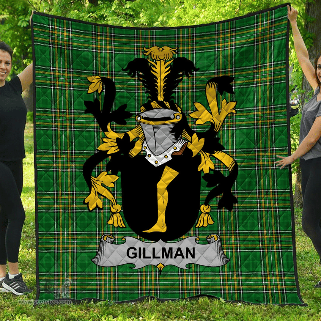 Scottish Gillman Irish Coat of Arms Family Crest Quilt Irish National Tartan Irish County Quilts