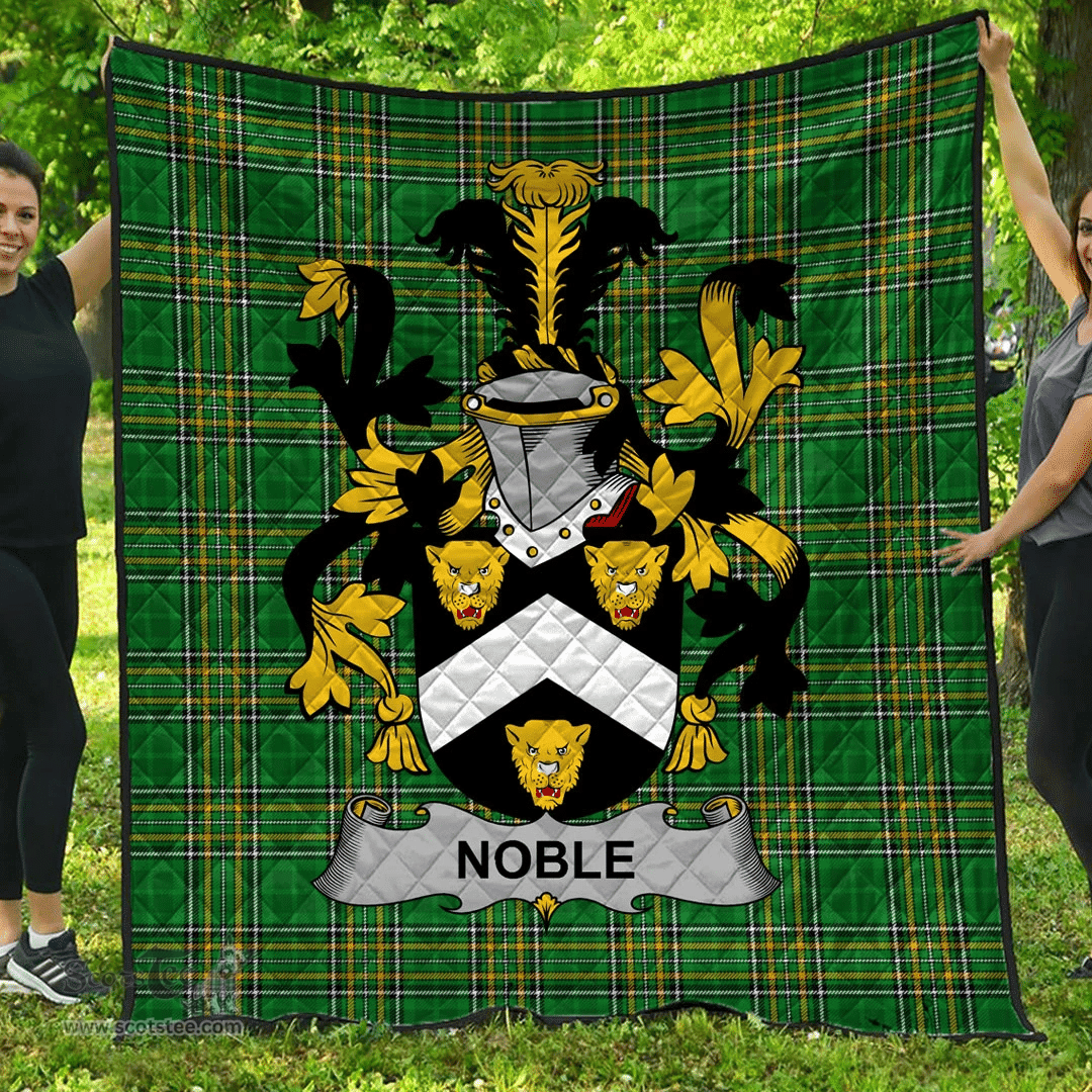 Scottish Noble Irish Coat of Arms Family Crest Quilt Irish National Tartan Irish County Quilts