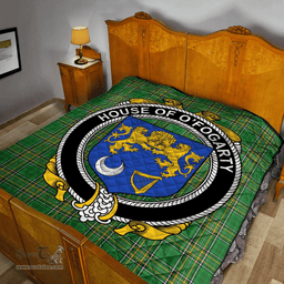 Scottish House Of O'Fogarty Irish Coat of Arms Family Crest Quilt Irish National Tartan Irish County Quilts