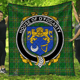 Scottish House Of O'Fogarty Irish Coat of Arms Family Crest Quilt Irish National Tartan Irish County Quilts