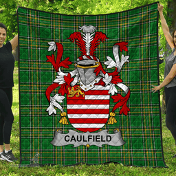 Scottish Caulfield Or Gaffney Irish Coat of Arms Family Crest Quilt Irish National Tartan Irish County Quilts
