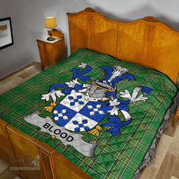 Scottish Blood Irish Coat of Arms Family Crest Quilt Irish National Tartan Irish County Quilts