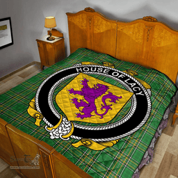 Scottish House Of Lacy Irish Coat of Arms Family Crest Quilt Irish National Tartan Irish County Quilts