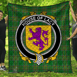 Scottish House Of Lacy Irish Coat of Arms Family Crest Quilt Irish National Tartan Irish County Quilts