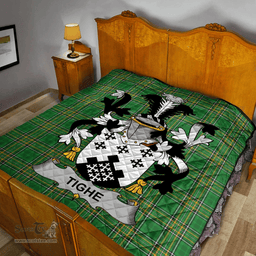Scottish Tighe Or O'Teague Irish Coat of Arms Family Crest Quilt Irish National Tartan Irish County Quilts