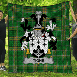 Scottish Tighe Or O'Teague Irish Coat of Arms Family Crest Quilt Irish National Tartan Irish County Quilts