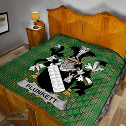 Scottish Plunkett Irish Coat of Arms Family Crest Quilt Irish National Tartan Irish County Quilts