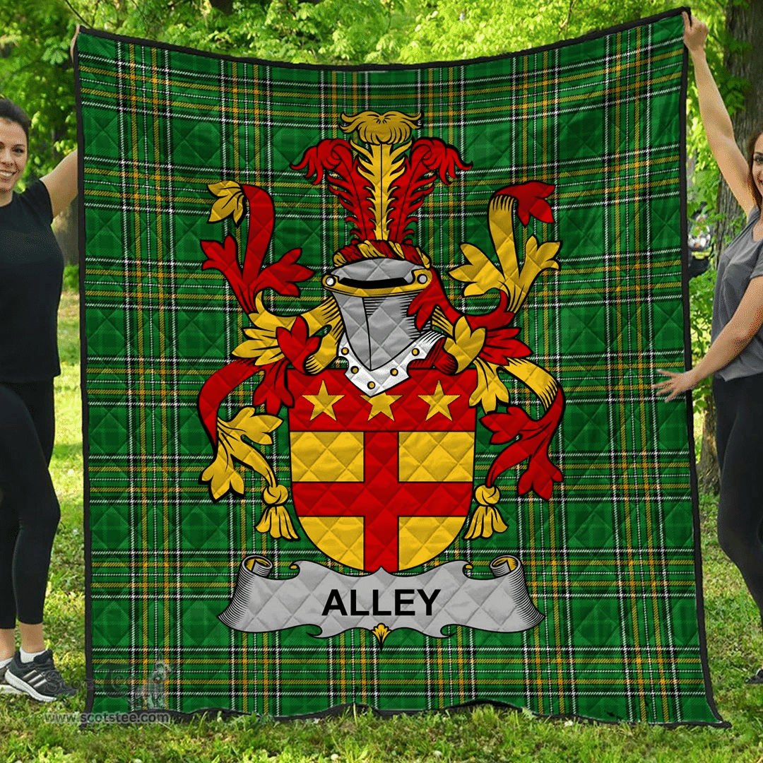 Scottish Alley Irish Coat of Arms Family Crest Quilt Irish National Tartan Irish County Quilts