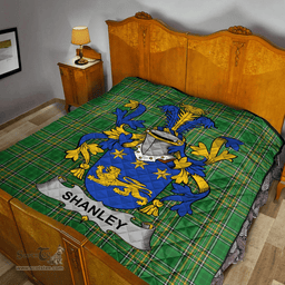 Scottish Shanley Or Mcshanly Irish Coat of Arms Family Crest Quilt Irish National Tartan Irish County Quilts