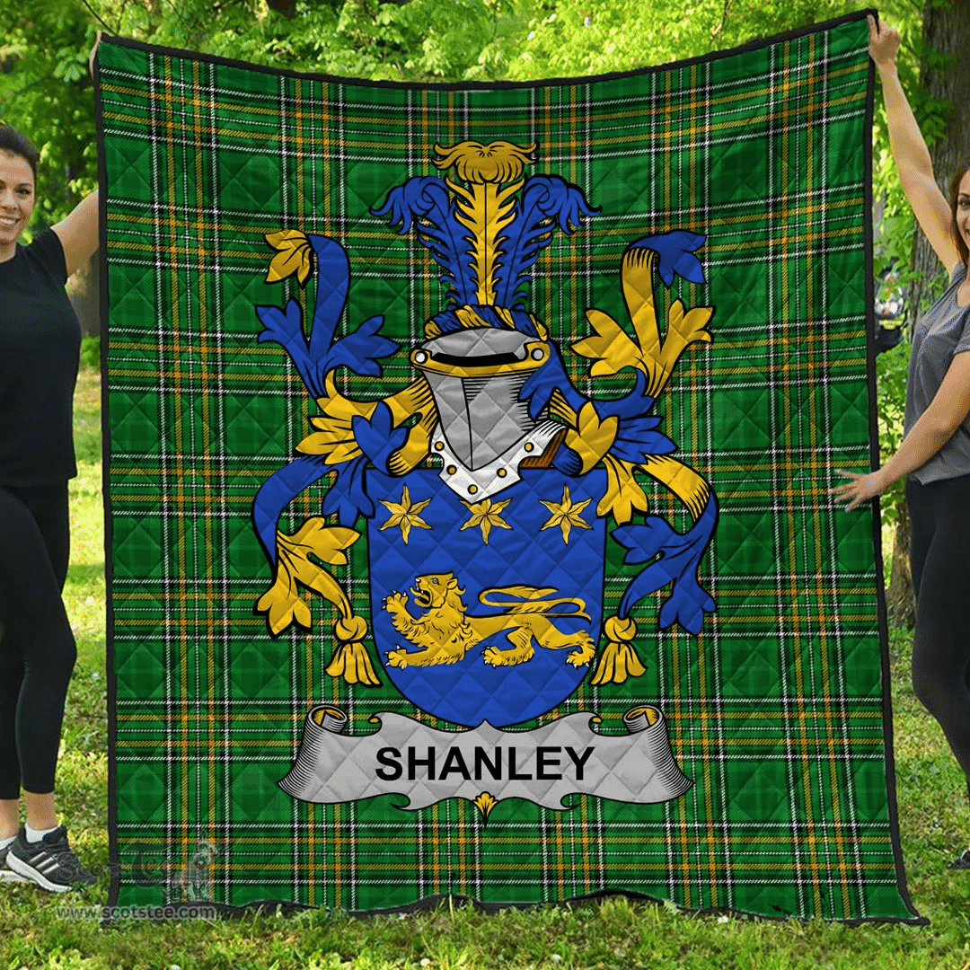 Scottish Shanley Or Mcshanly Irish Coat of Arms Family Crest Quilt Irish National Tartan Irish County Quilts