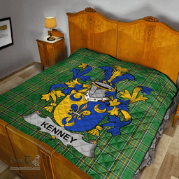 Scottish Kenney Or O'Kenny Irish Coat of Arms Family Crest Quilt Irish National Tartan Irish County Quilts
