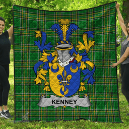 Scottish Kenney Or O'Kenny Irish Coat of Arms Family Crest Quilt Irish National Tartan Irish County Quilts
