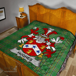 Scottish Hughes Irish Coat of Arms Family Crest Quilt Irish National Tartan Irish County Quilts