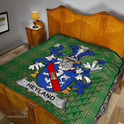 Scottish Heyland Irish Coat of Arms Family Crest Quilt Irish National Tartan Irish County Quilts